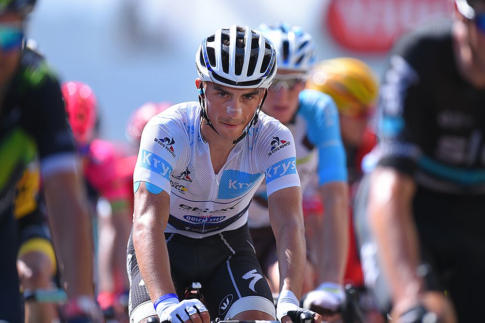 Julian Alaphilippe (Etixx) in the while jersey