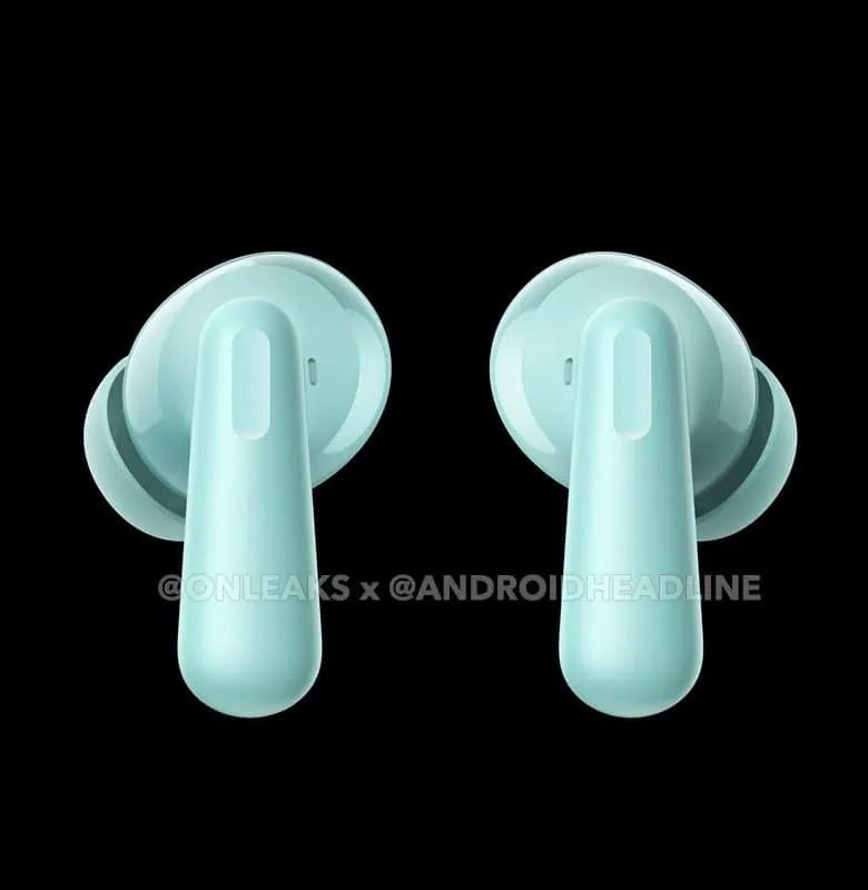 OnePlus Nord Buds 3 Pro in mint showing the stems, leaked image