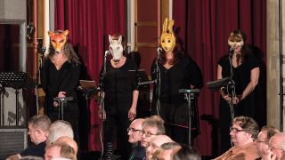 Queer as folk: playing Willow’s Song in animal masks.