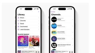 Channels menu Podcasts app