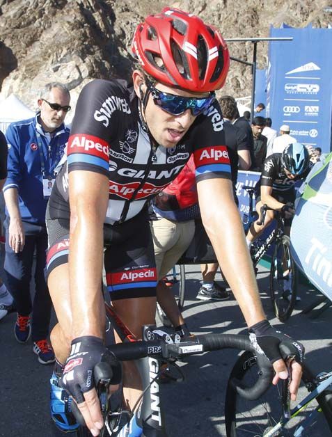 A tired Koen de Kort at the finish