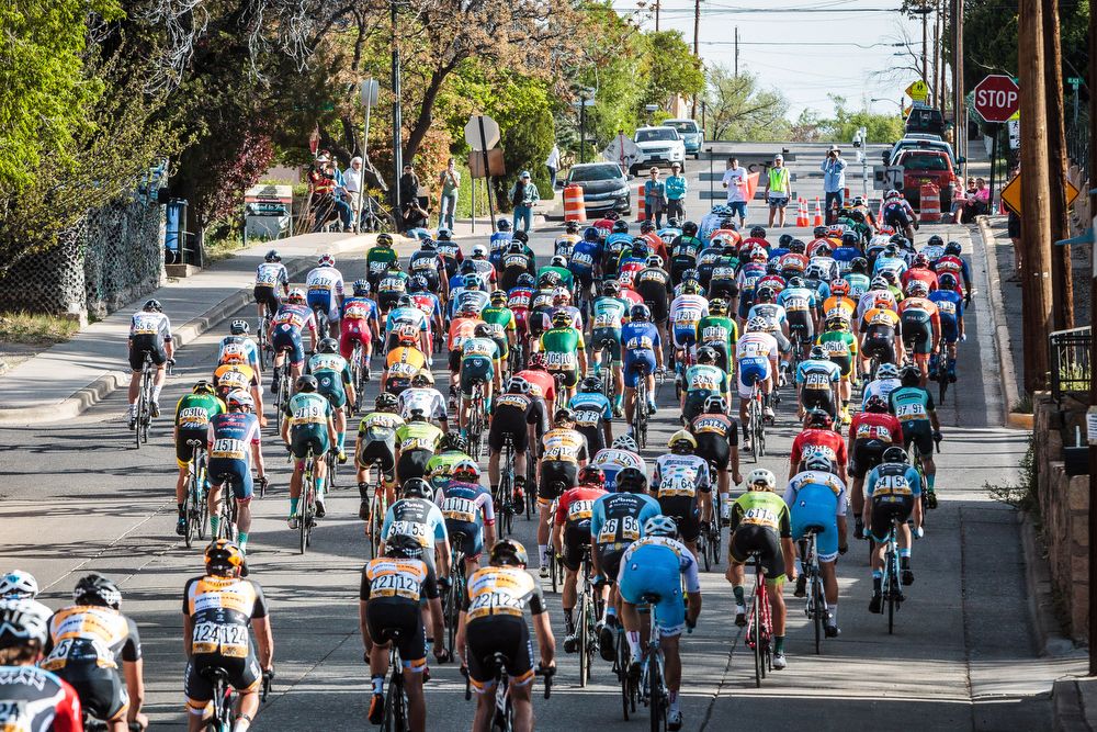 The men's peloton in action during stage 4 of the Tour of The Gila