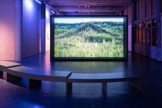 View of projection inside Het Hem exhibition
