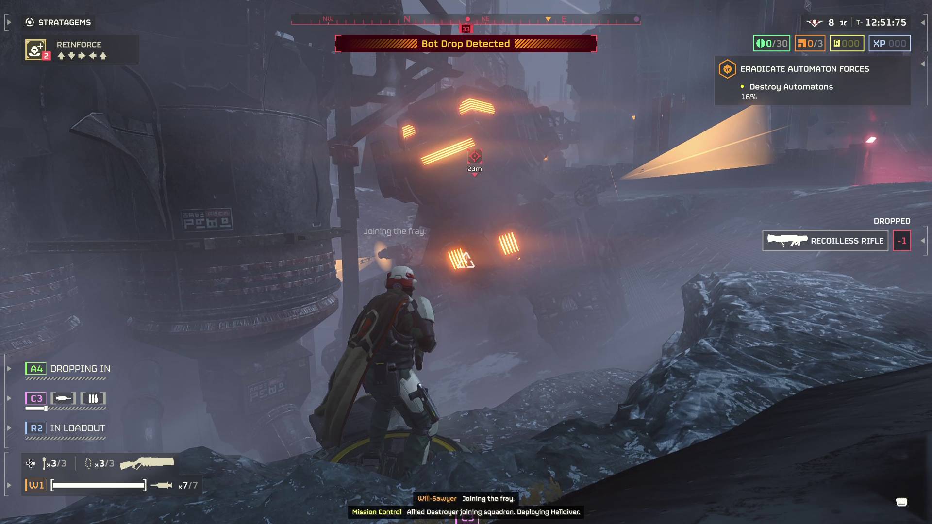 Helldivers 2 helldiver looking at exposed vents on Vox Engine