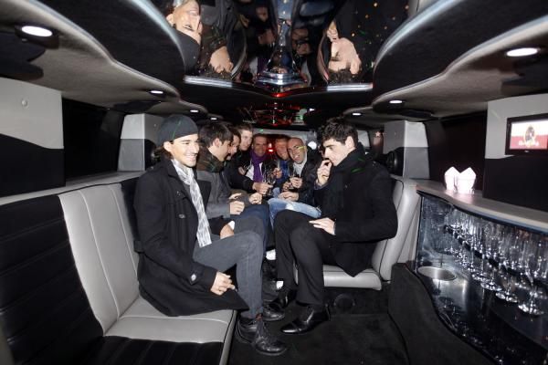The riders in the limo