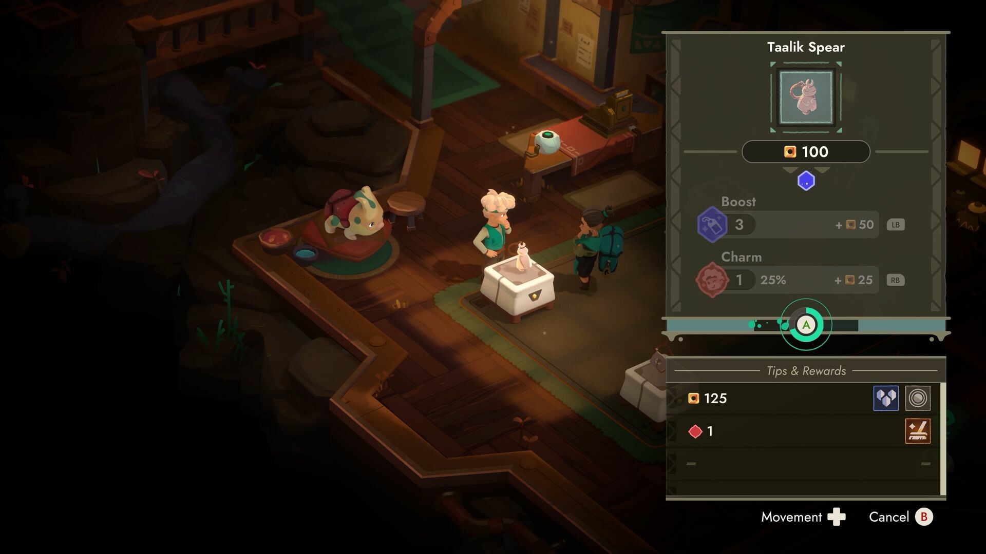 Haggling with a customer in Moonlighter 2.