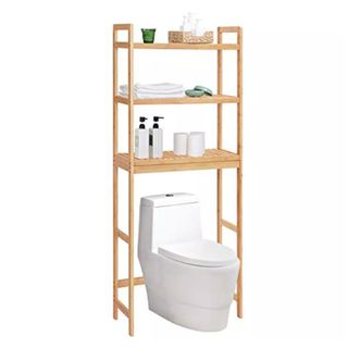 wooden over the toilet storage from Target 