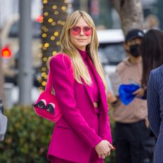 Heidi Klum is seen filming on Rodeo Drive on January 17, 2022 in Los Angeles, California
