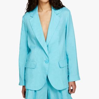 Sisley Single Breasted Linen Blazer