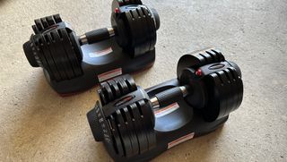 Ativafit Adjustable Dumbbells in their storage trays