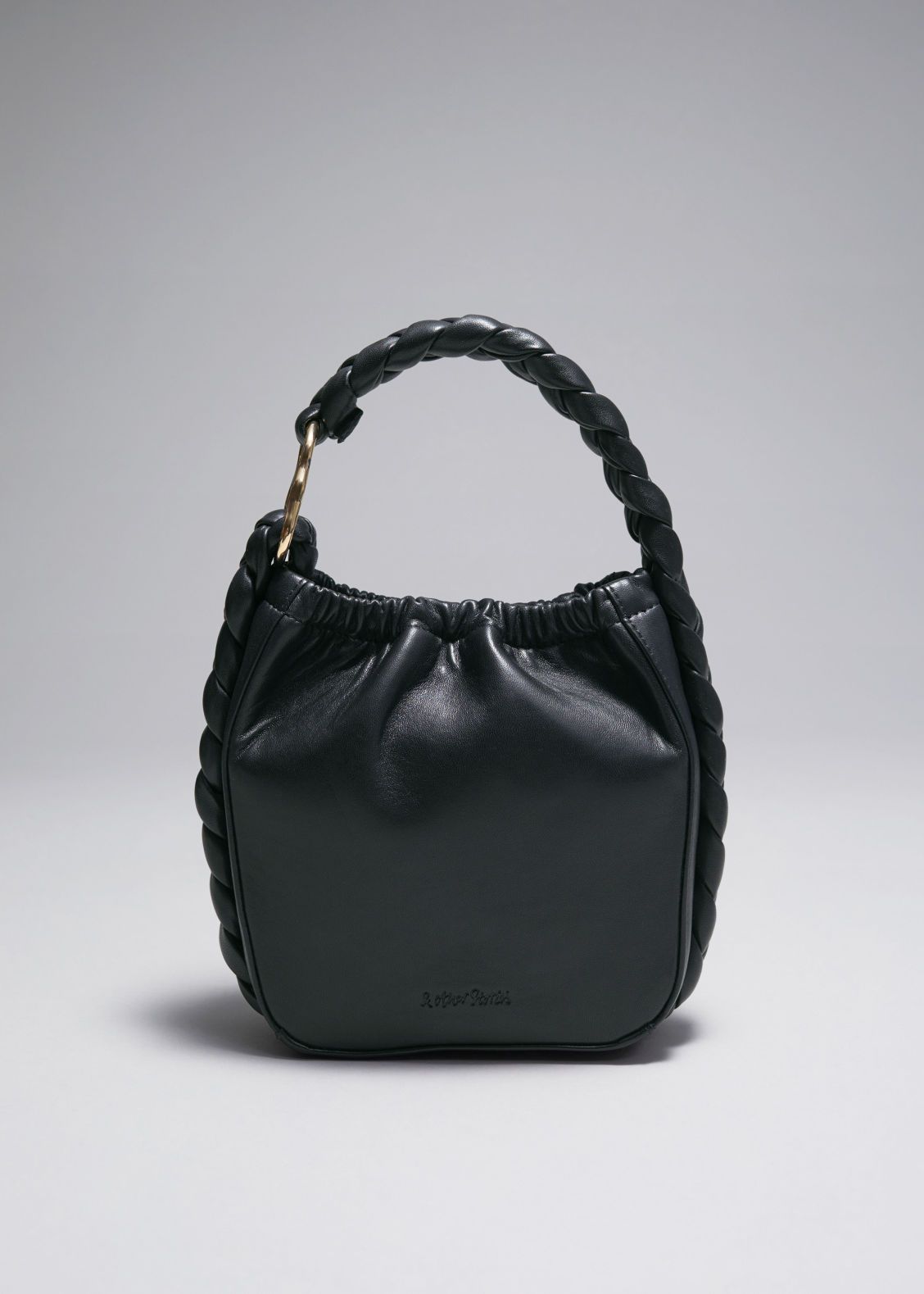 Braided Leather Bucket Bag
