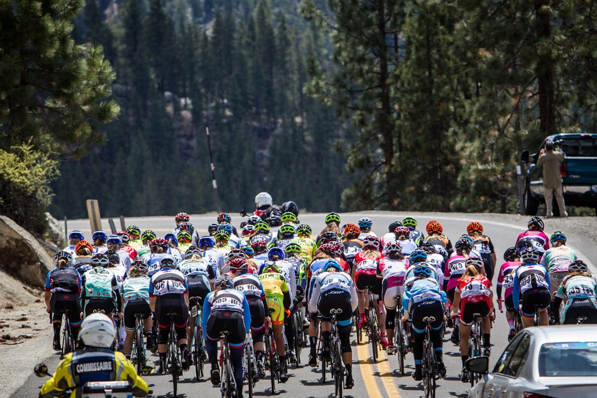 The peloton heads into the final climb