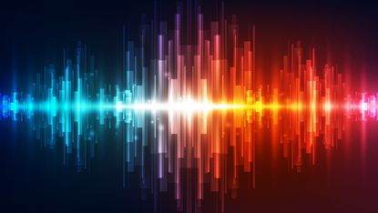 Abstract image showing soundwaves of different colours