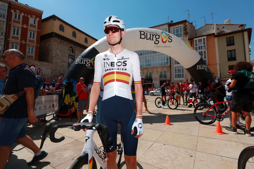 BURGOS SPAIN AUGUST 02 Carlos Rodriguez Cano of Spain and Team INEOS Grenadiers during the team presentation prior to the 44th Vuelta a Burgos 2022 Stage 1 a 157km stage from Catedral de Burgos to Mirador del Castillo Burgos VueltaBurgos on August 02 2022 in Burgos Spain Photo by Gonzalo Arroyo MorenoGetty Images