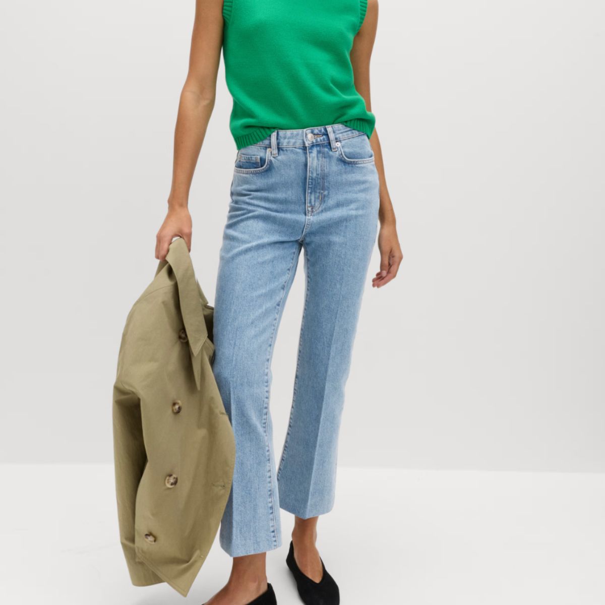 M&amp;amp;S blue kick flare jeans
