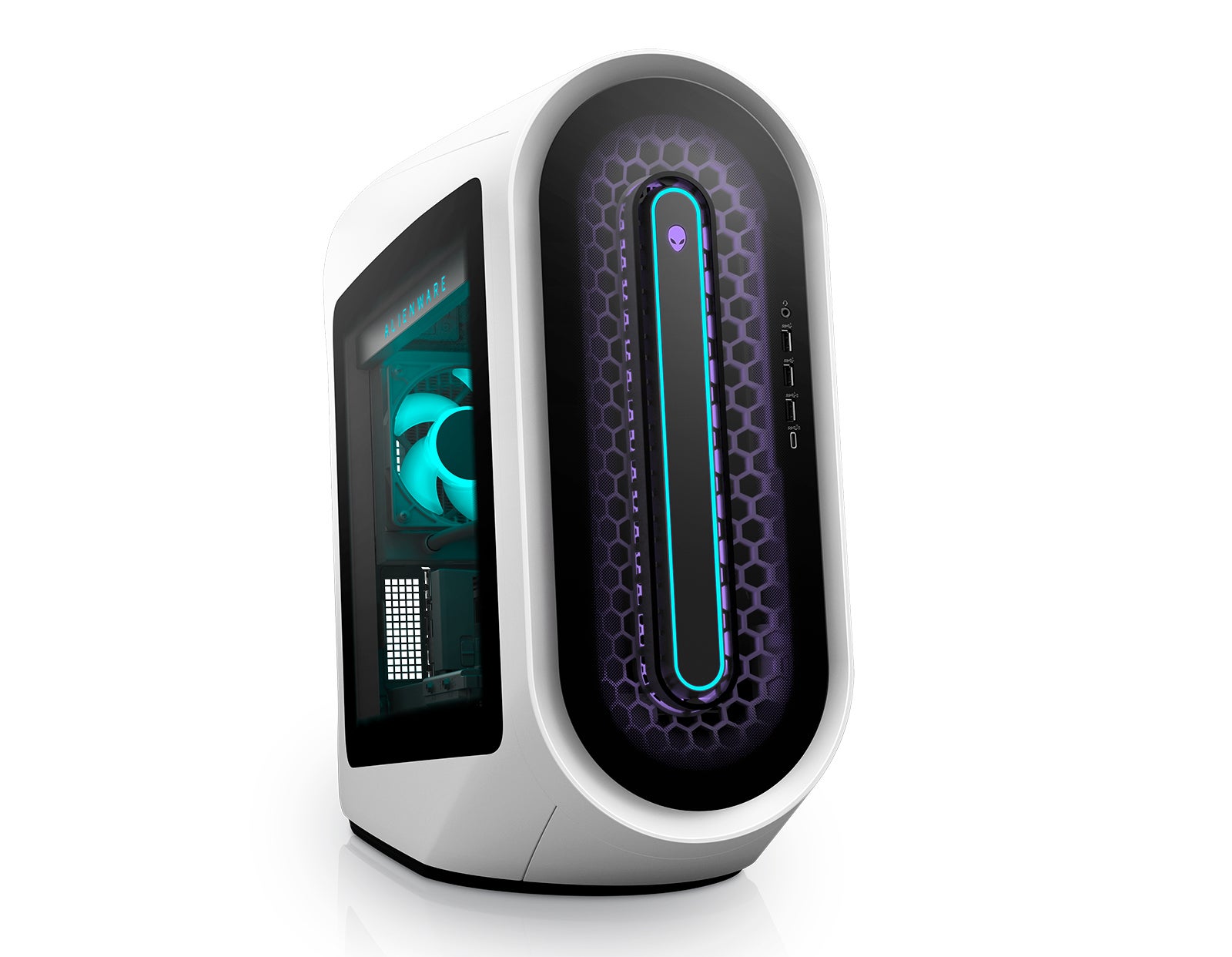 Detail of the new Alienware Aurora gaming PC design