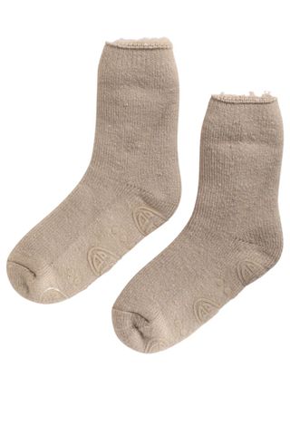 cold weather clothing - beige thermal socks