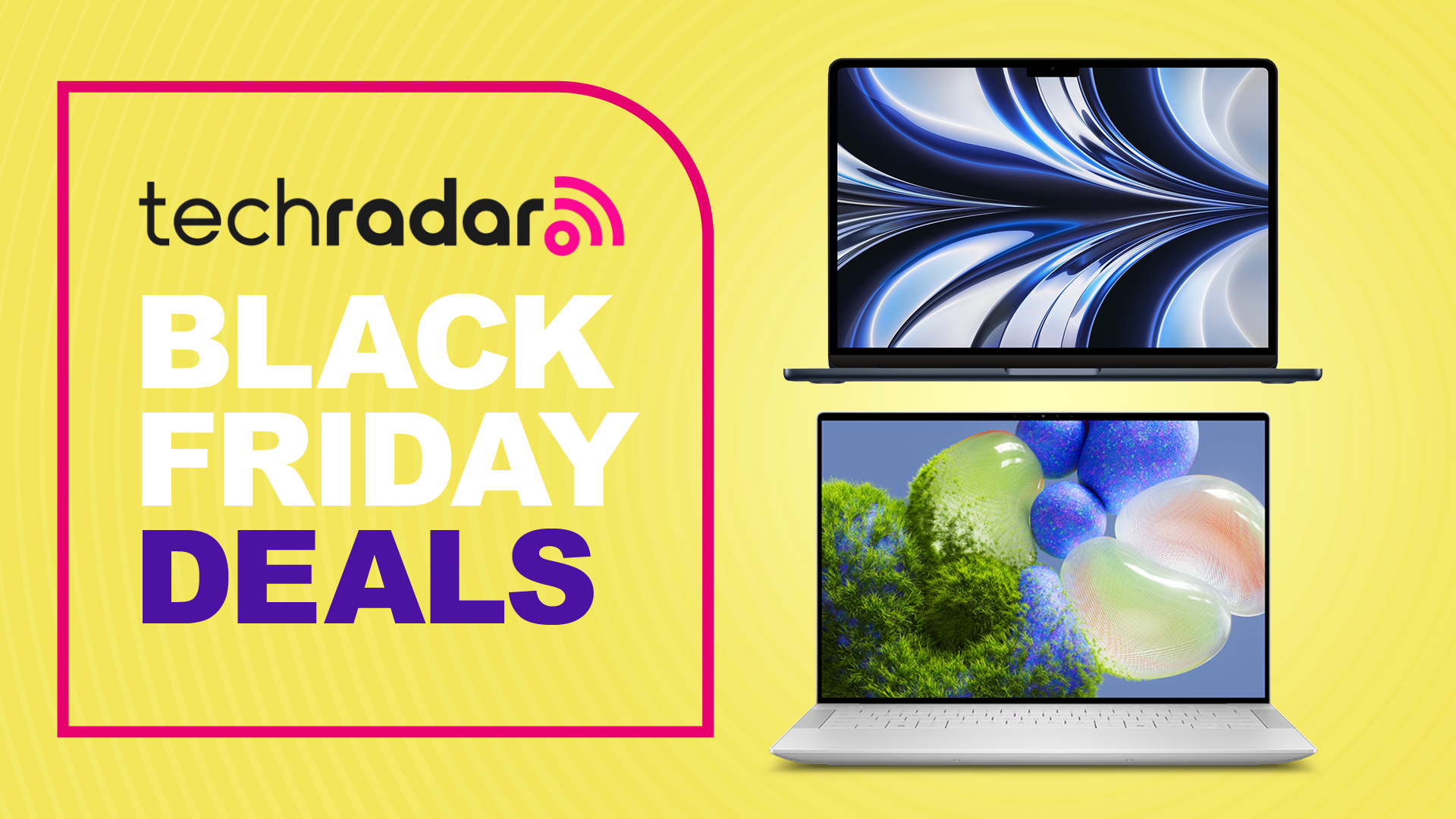 Dell 15 and MacBook Air with Black Friday Deals text