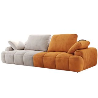 gray and orange two toned sofa