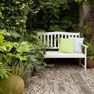 Secluded garden bench