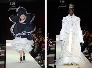 Comme des Garçons: one particular look embodies a model's head in a flower