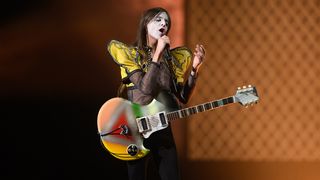 Lucio Corsi representing Italy performs during the rehearsal ahead of Semi Final Round 1 of the 69th Eurovision Song Contest Opening Ceremony at Messe Basel on May 13, 2025 in Basel, Switzerland