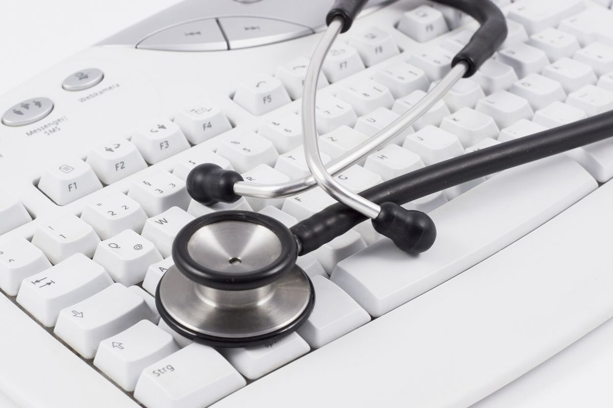 Stethoscope on keyboard