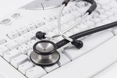 Stethoscope on keyboard