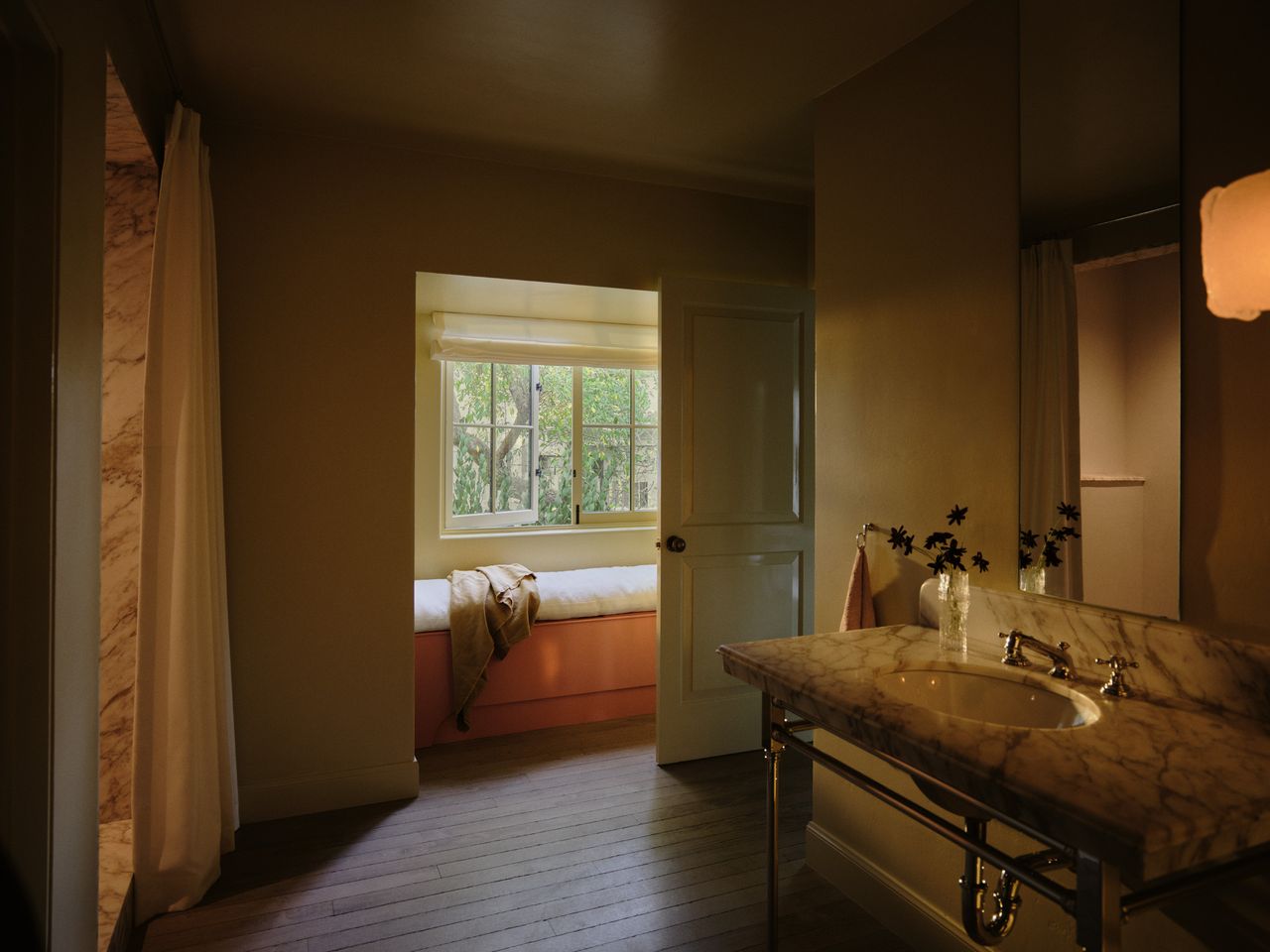 sun dappled interior of a Los Angeles villa