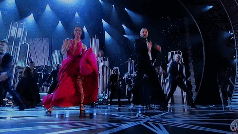 Justin Timberlake dancing at 2017 Academy Awards