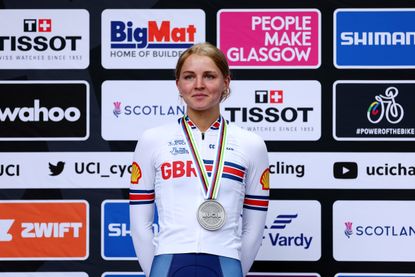 Cat Ferguson with her silver medal at the World Championships