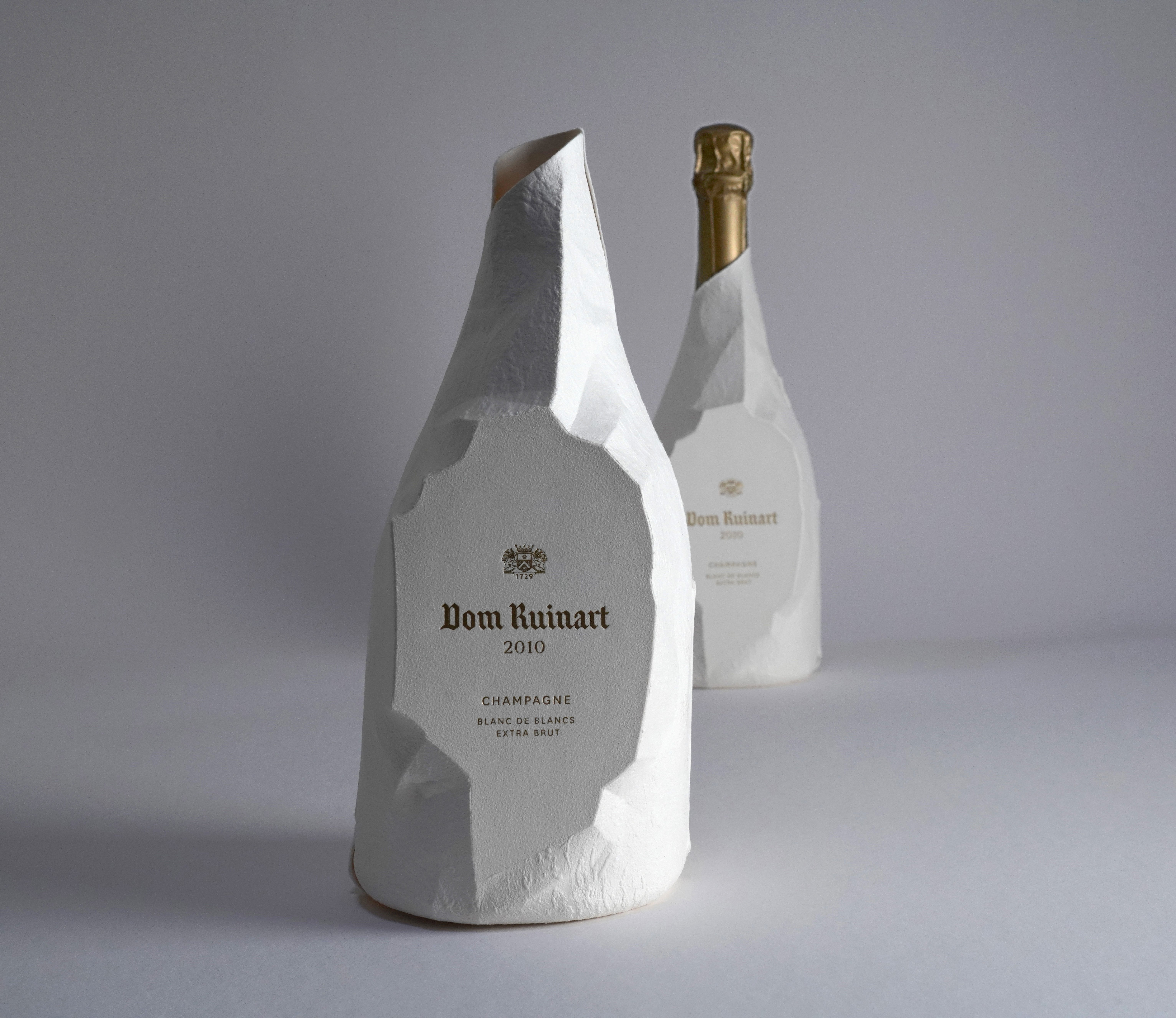 Dom Ruinart packaging design in shape of a stone