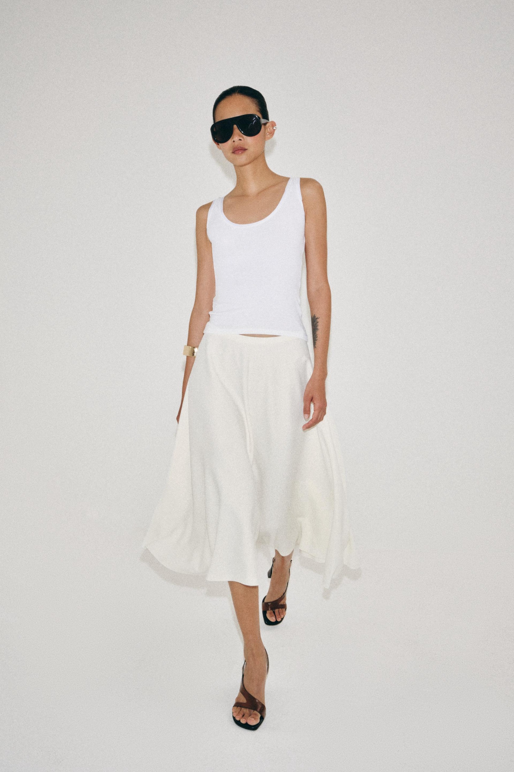 zara layered midi skirt