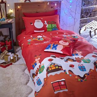 Catherine Lansfield Santas Christmas Presents Duvet Cover and Pillowcase Set