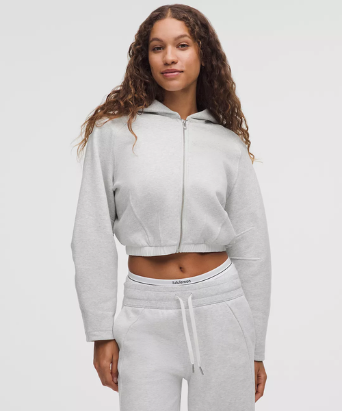 Loungeful Relaxed-Fit Full-Zip Cropped Hoodie 