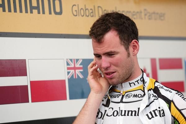 Cavendish makes full use of the sponsor's product.