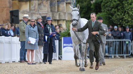 Tom Rowland and Dreamliner at the 2026 Badminton Horse Trials final trot-up.