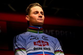 2023 Antwerp Cyclocross World Cup: Mathieu van der Poel celebrates the win