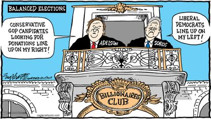 Political cartoon U.S. Super Donors