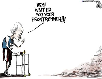 Political Cartoon U.S. Joe Biden Democrats 2020 election primaries race