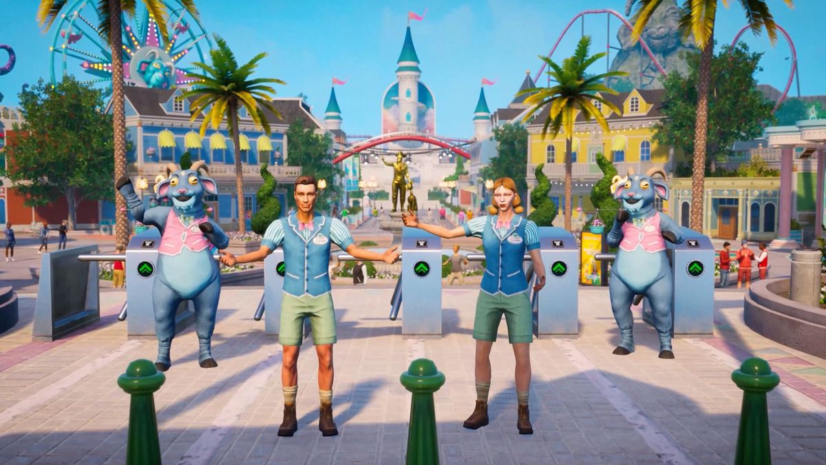 Images from Goat Simulator 3 Dizzyworld of a theme park
