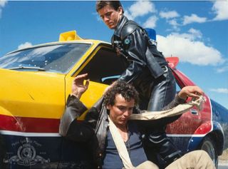Still of Mel Gibson and Tim Burns in Mad Max