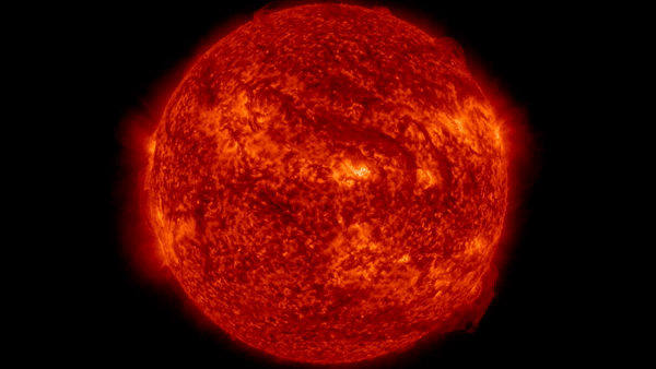 solar filament erupts from the surface of the sun.