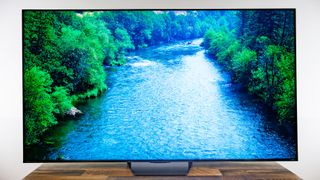 Hisense 75UR8SG RGB MiniLED TV on a desk