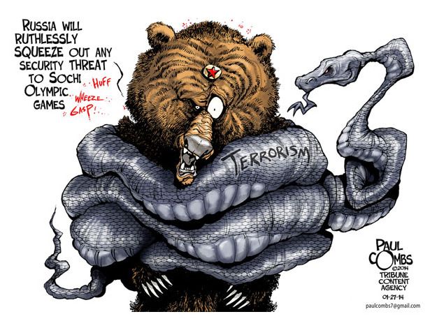 Editorial cartoon Sochi Olympics terrorism