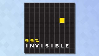 The logo of the 99% Invisible podcast on a blue background