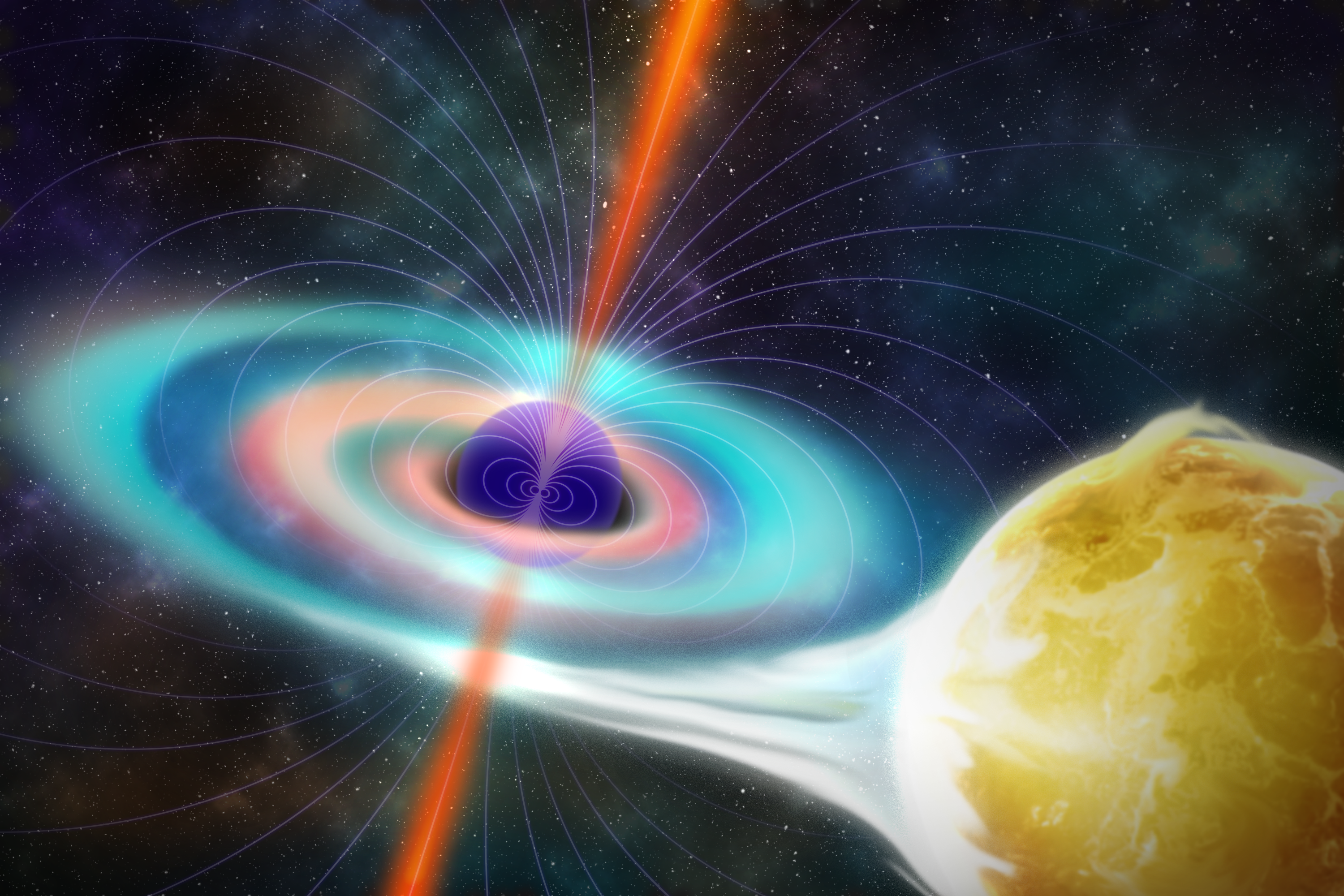 Massive Black Hole Has Surprisingly Weak Magnetic Field