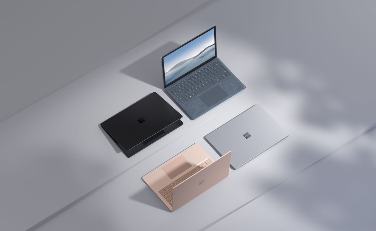 The Microsoft Surface Laptop 4 in a range of colours