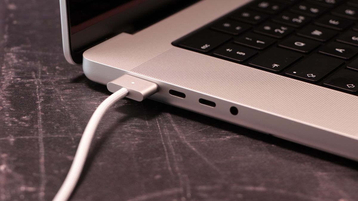 MacBook Pro 16-inch (2023) being charged