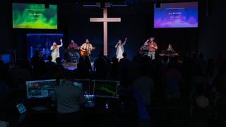 Faith Community Church stage equipped with EAW.